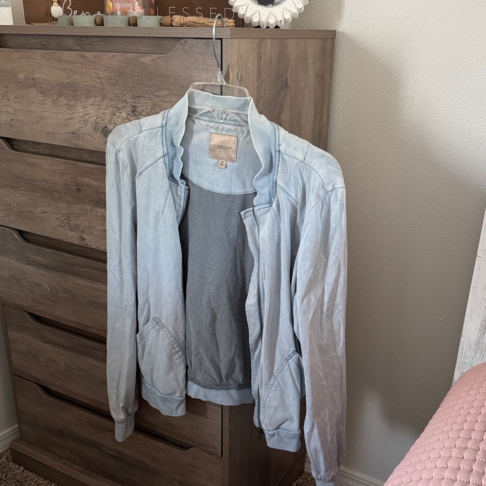 Liverpool Jeans Company Light Blue Bomber Jacket